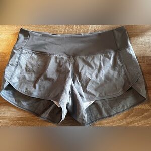 Feed Me Fight Me Gray Map Print Running Shorts | Built-In Liner | Size Medium